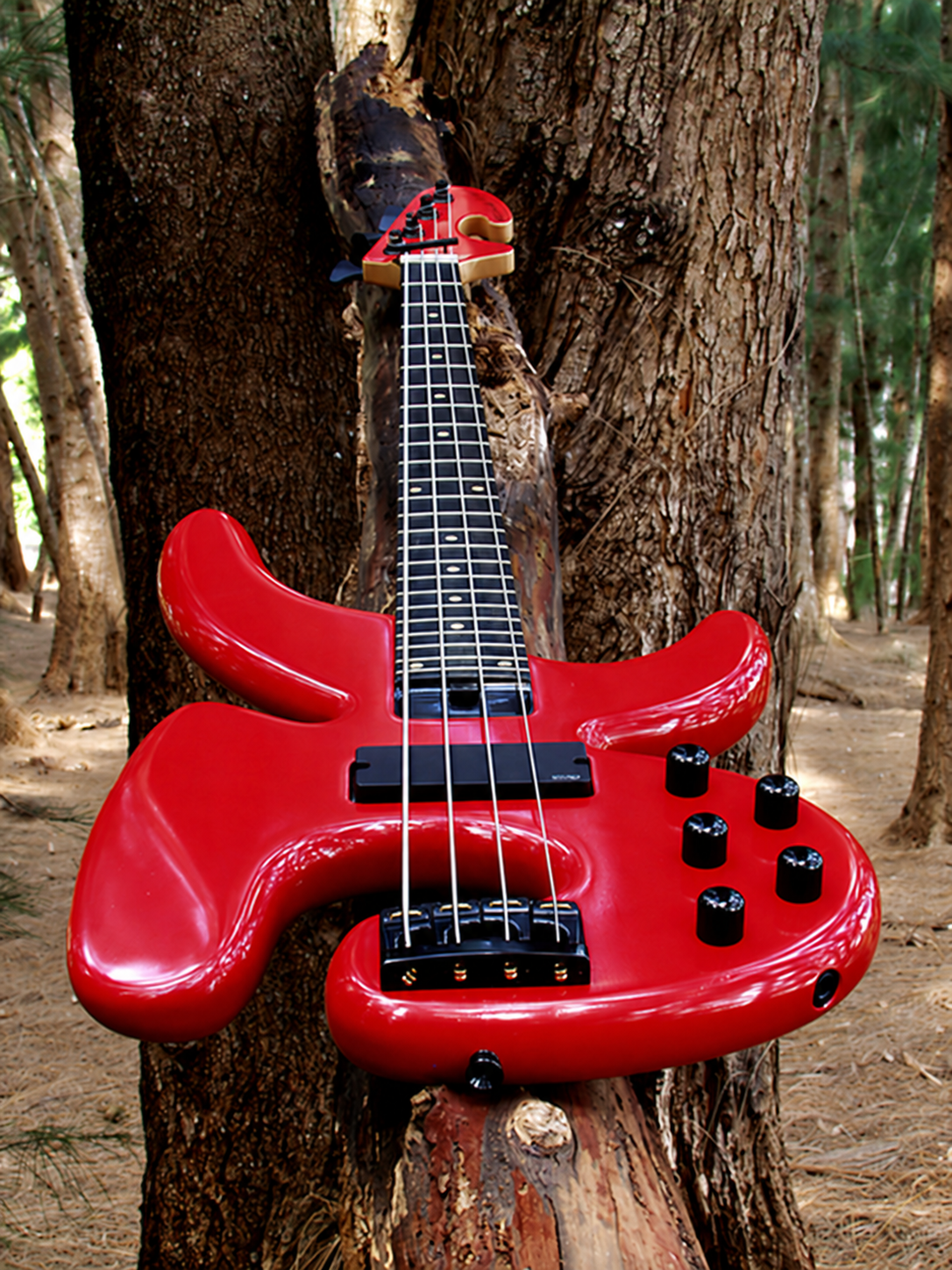 Petrounov JC four-string bass in red